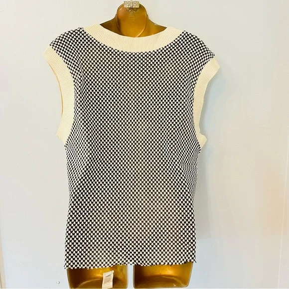ZARA‎ checkered Knit Vest S Preppy Chic - Picture 4 of 5